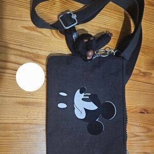 Black Crossbody Bag with Cartoon Design